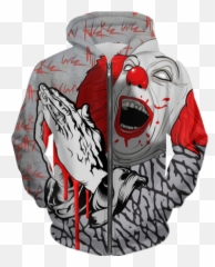 Pennywise Praying Hands Hoodie Png Official Psds - Evil Clown,Praying Emoji Png