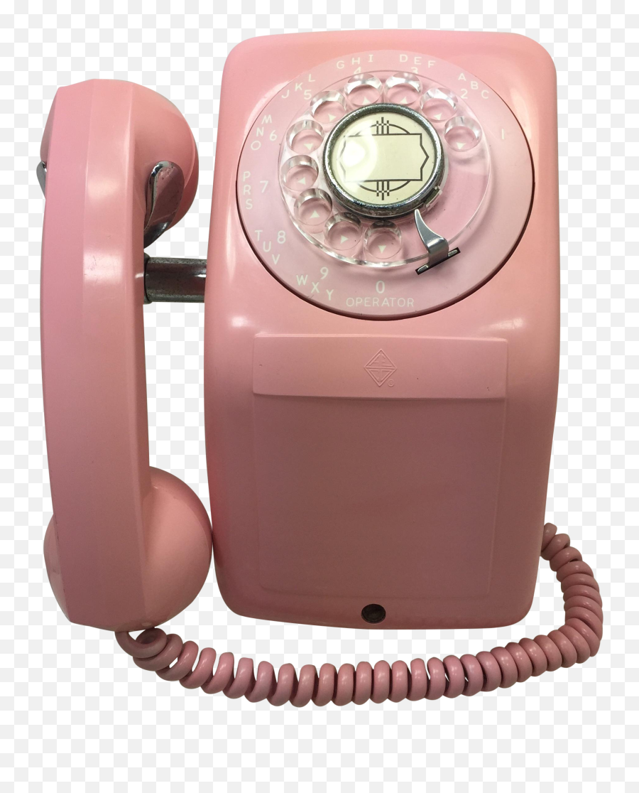 Pink 1960s Ae Rotary Dial Wall Telephone With Images - Payphone Png,Old Phone Png