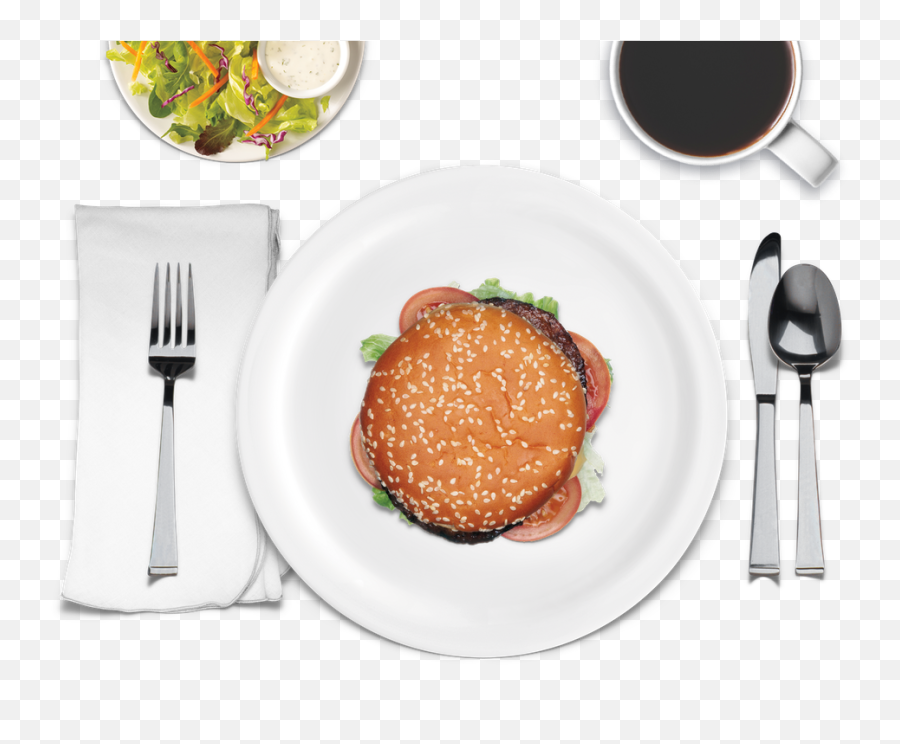 Download Place Setting - Burger Picture From The Top Png,Place Setting Png