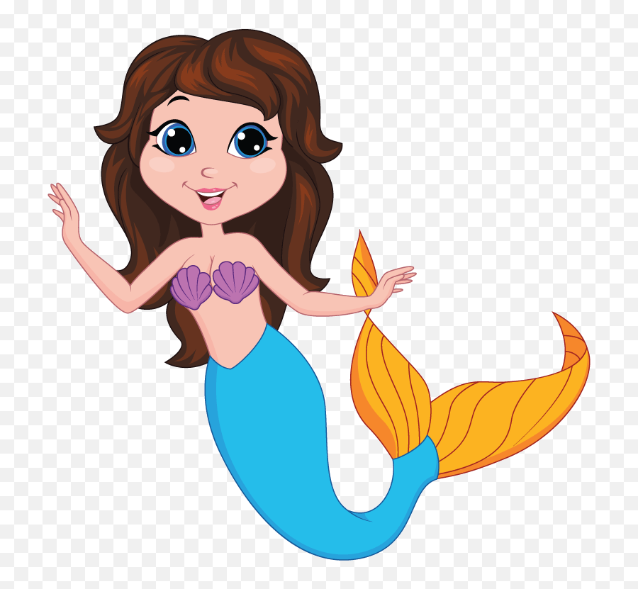 Mermaid Clipart Png - Brown Hair Clipart Mermaid Mermaid Desenhos Animados De Sereias,Mermaid Clipart Png