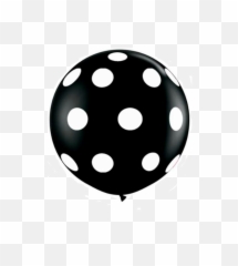 Black And White Polka Dot Balloon 36 - png