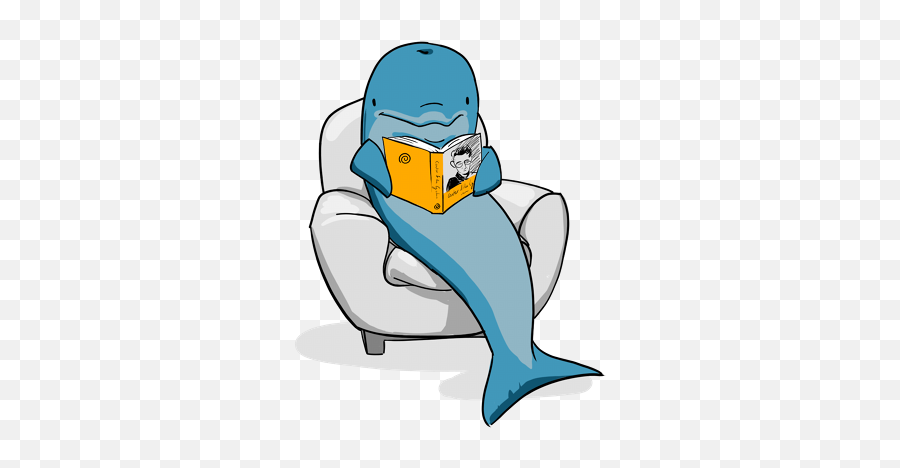 Download Dolphins Clipart Reading - Dolphin Reading A Book Dolphin Reading Clipart Png,Dolphins Png