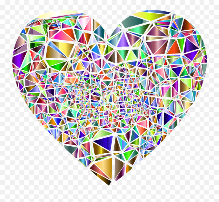 Hearttrianglesymmetry Png Clipart - Royalty Free Svg Png Vitrales Con Poligonos,Watercolor Heart Png