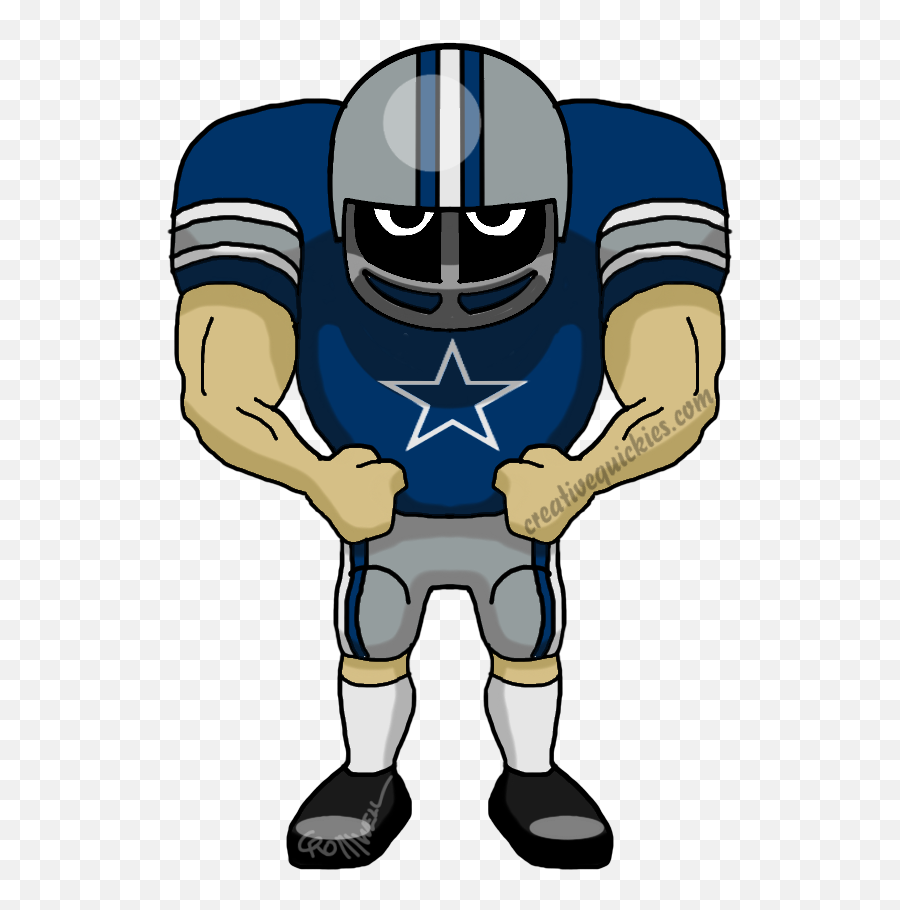 Dallas Texas Cowboys - Cartoon Football Player Png,Dallas Cowboys Logo Clip Art