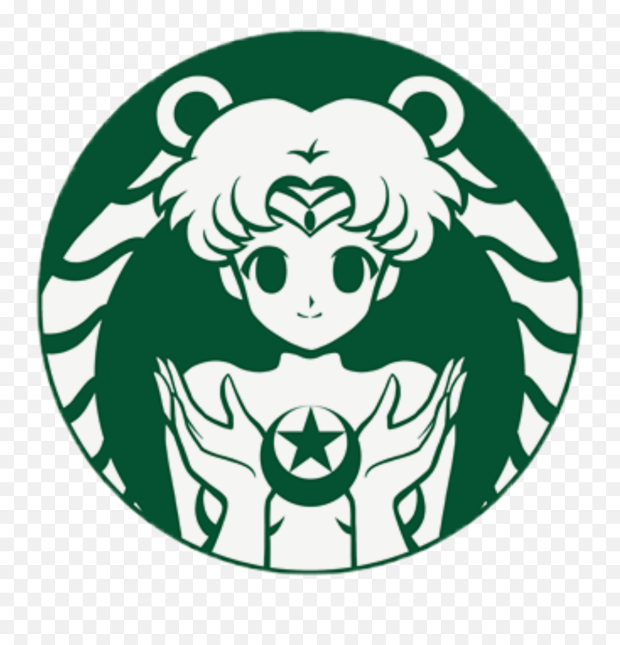 Sailor Moon Coffe Sticker - Sailor Moon Starbucks Logo Png,Sailor Moon Logo