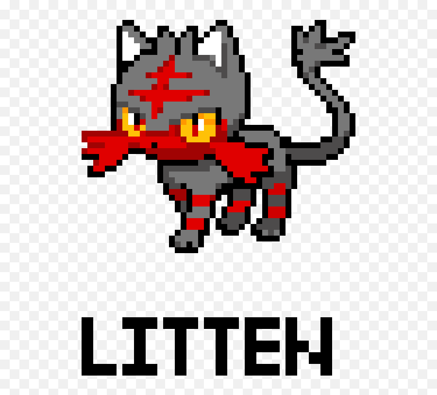 Litten Sprite Transparent Png Image - Pixel Art Pokemon Litten,Litten Png