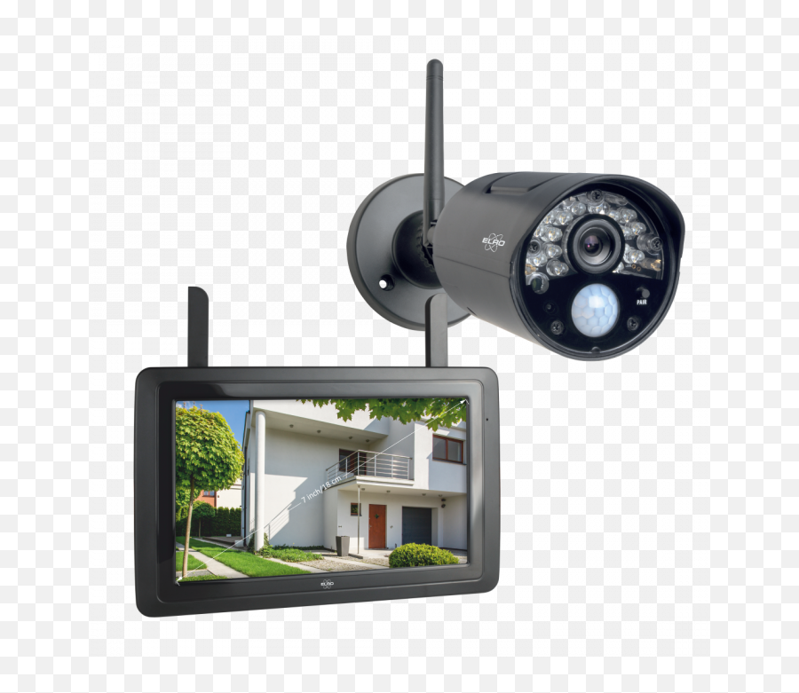 Wireless Security Camera Set With 7 - Elro Cz60rips Ip Camera Set Png,Camera Screen Png