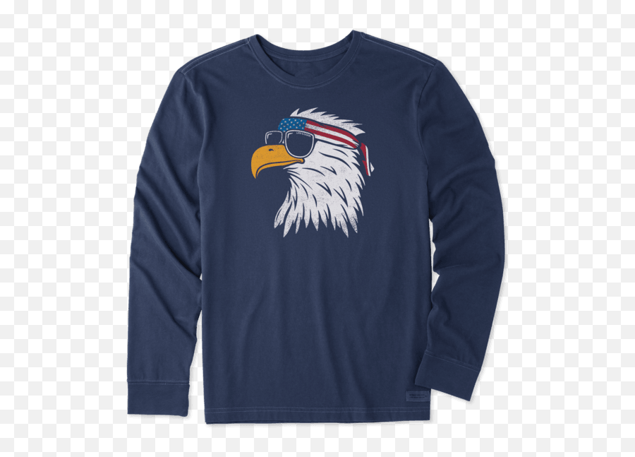 Menu0027s Patriotic Eagle Long Sleeve Crusher Tee Life Is Good - Super Patriotic Bald Eagles Png,Patriotic Icon