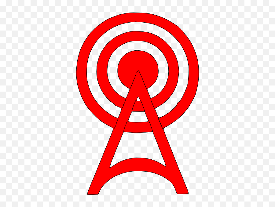 Red Radio Tower Icon Clip Art - Transparent Tower Icon Png,Transmission Tower Icon