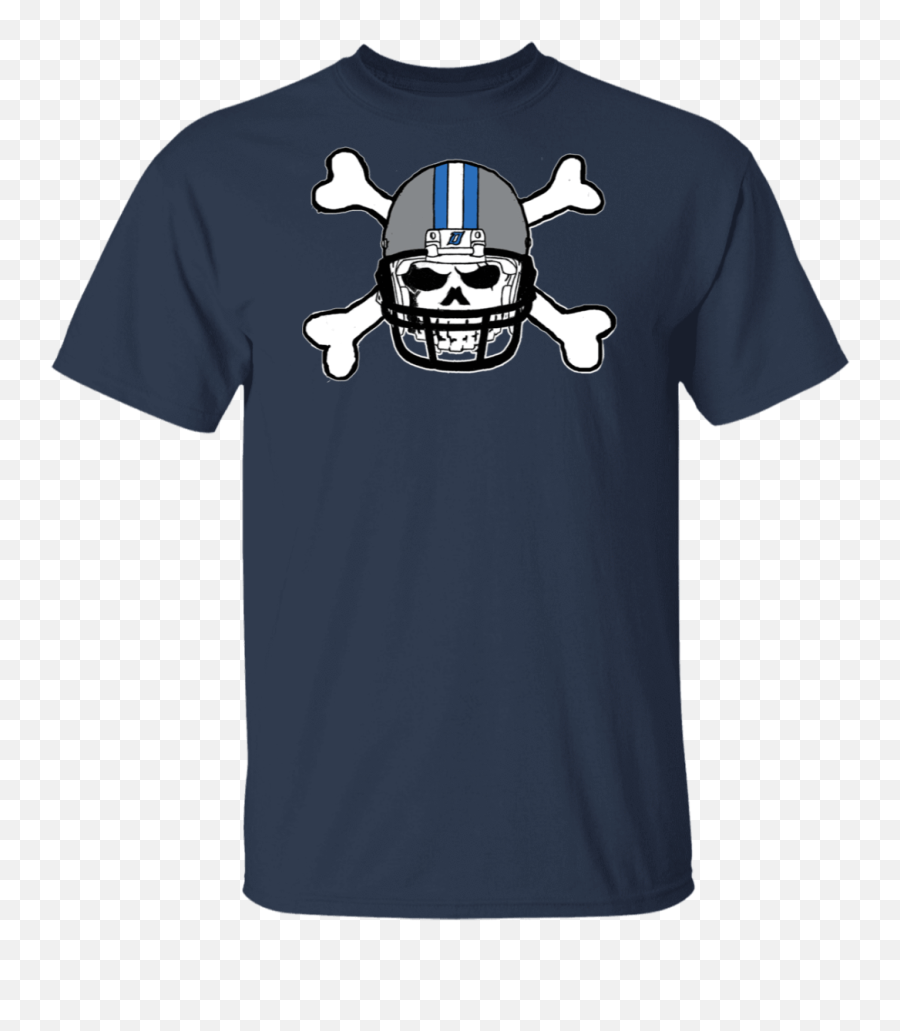 Detroit Football Skull And Bones Gildan 53 Oz T - Shirt Navy L Png,Laughing Skull Icon