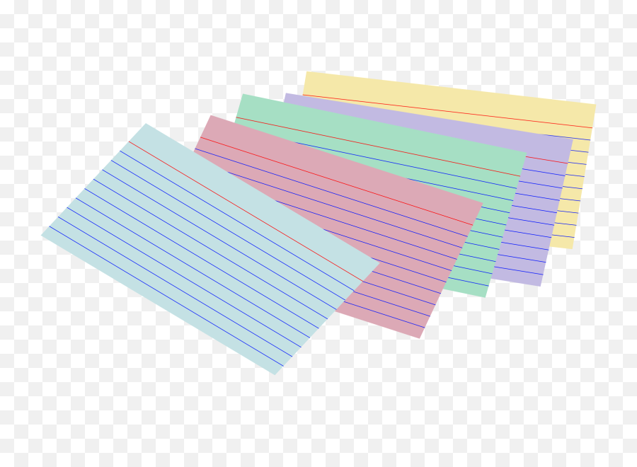 Png Stack Of Colored Index Cards - Index Cards Png,Index Card Png