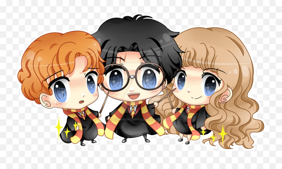 Knowledge Clipart Harry Potter Book - Drawing Harry Potter Cartoon Png,Anime Chibi Png