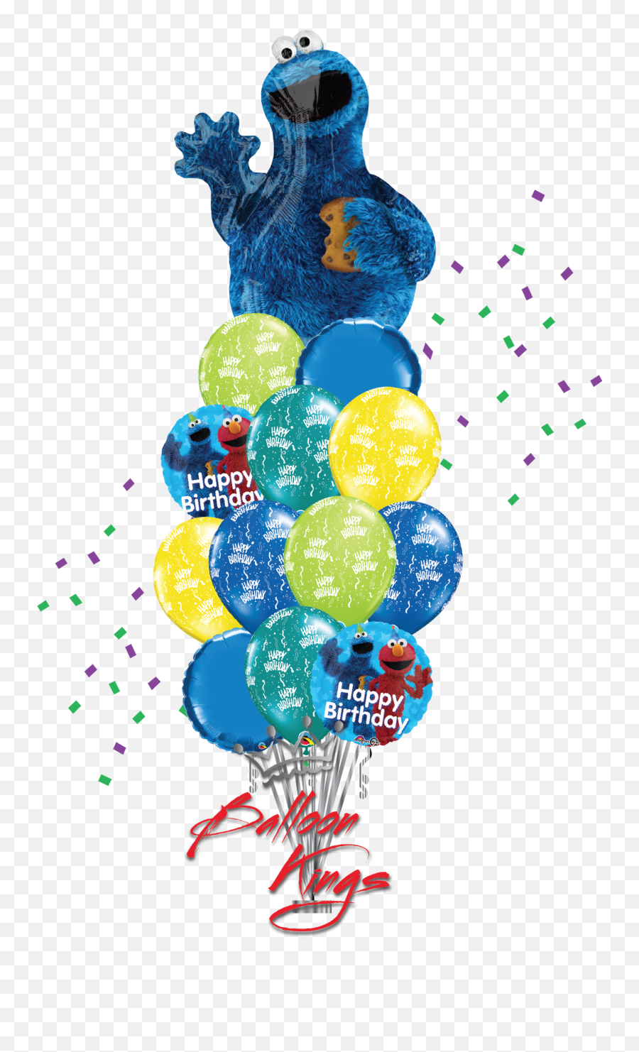 Cookie Monster Shape Bouquet - Happy Birthday King Png,Cookie Monster Png