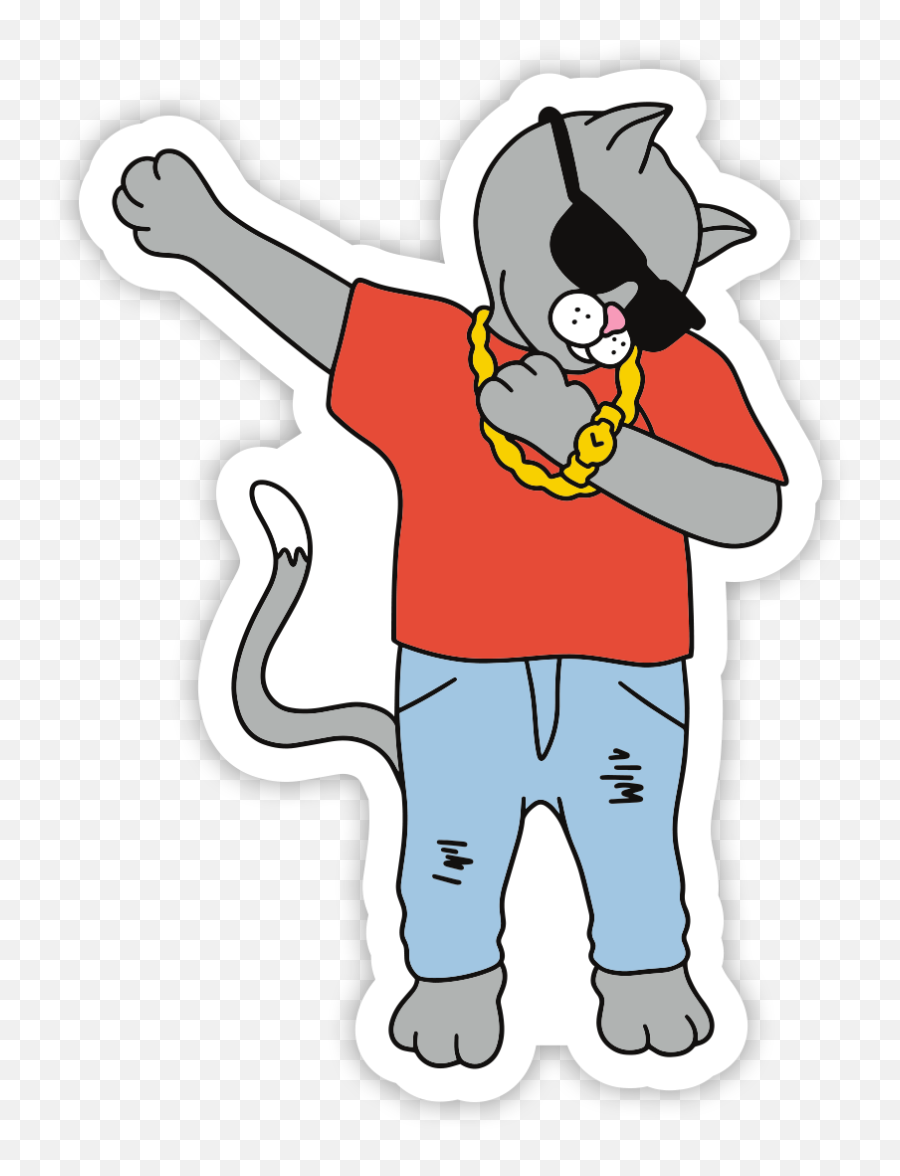 Cool Cat Dab Sticker - Cartoon Png,Dab Png