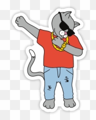 Cool Cat Dab Sticker - Cartoon Png,Dab Png