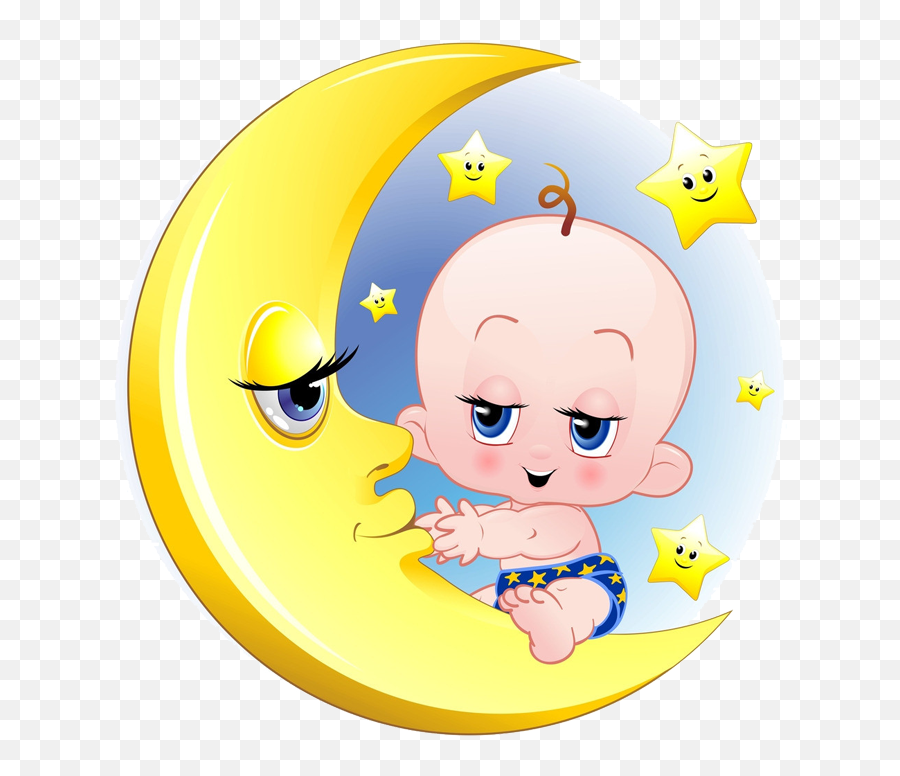 Infant Child Moon Cartoon - Moon Baby Png Download 789795 Half Moon With Baby,Cartoon Baby Png
