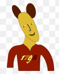 Red Mouse Happy Man Person Cartoon Shirt Rabbit - Mouse Person png