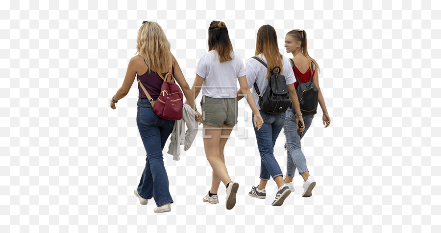 Four Girls Walking In Warm Weather - Girl Png,Girl Walking Png