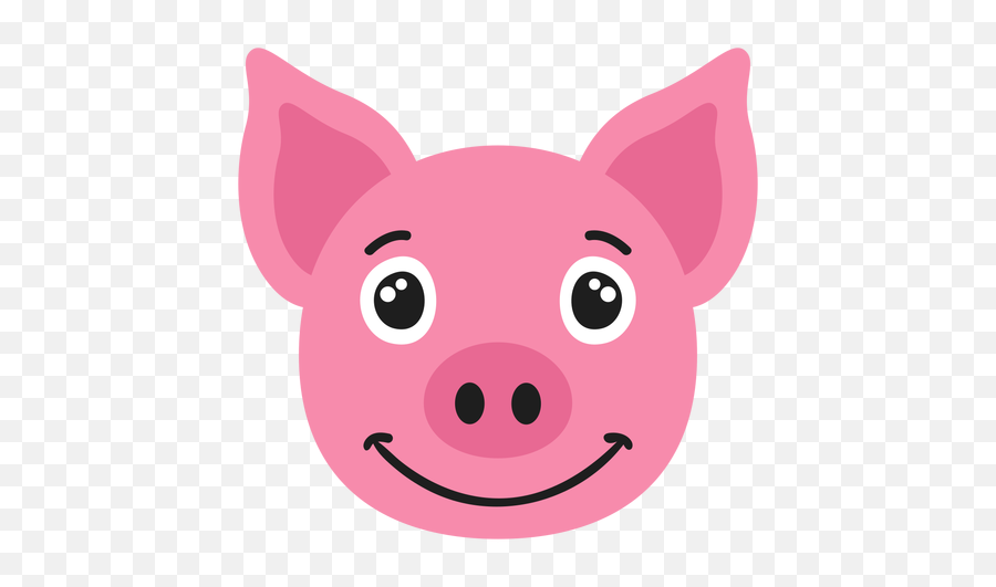 Pig Muzzle Joyful Flat Sticker - Imagen De Cerdo Triste Png,Cartoon Pig Png