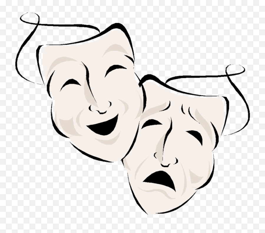 Drama Clipart Theatre Faces Transparent - Drama Of Black And White Png,Drama Masks Png