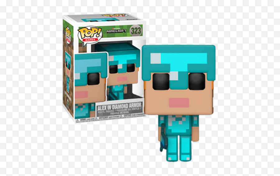 Minecraft - Alex With Diamond Armor Us Exclusive Pop Vinyl Funko Pop Minecraft Png,Minecraft Diamond Png