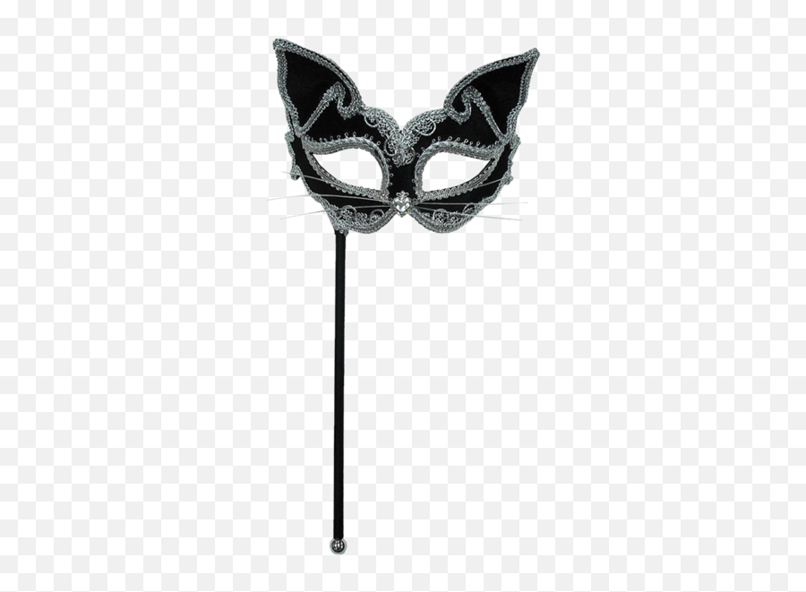 Cat Mask - Masquerade Mask With Stick Png,Masquerade Mask Png