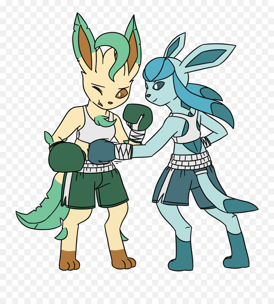 Leafeon And Glaceon - Fighting Glaceon And Leafeon Png,Glaceon Png