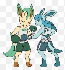 Leafeon And Glaceon - Fighting Glaceon And Leafeon Png,Glaceon Png