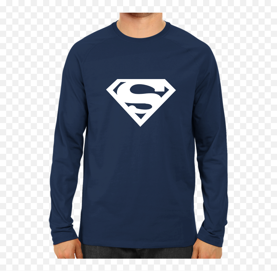 Superman Logo Full Sleeve Navy Blue - Superman Full Sleeve T Shirt Png,Superman Logo Images