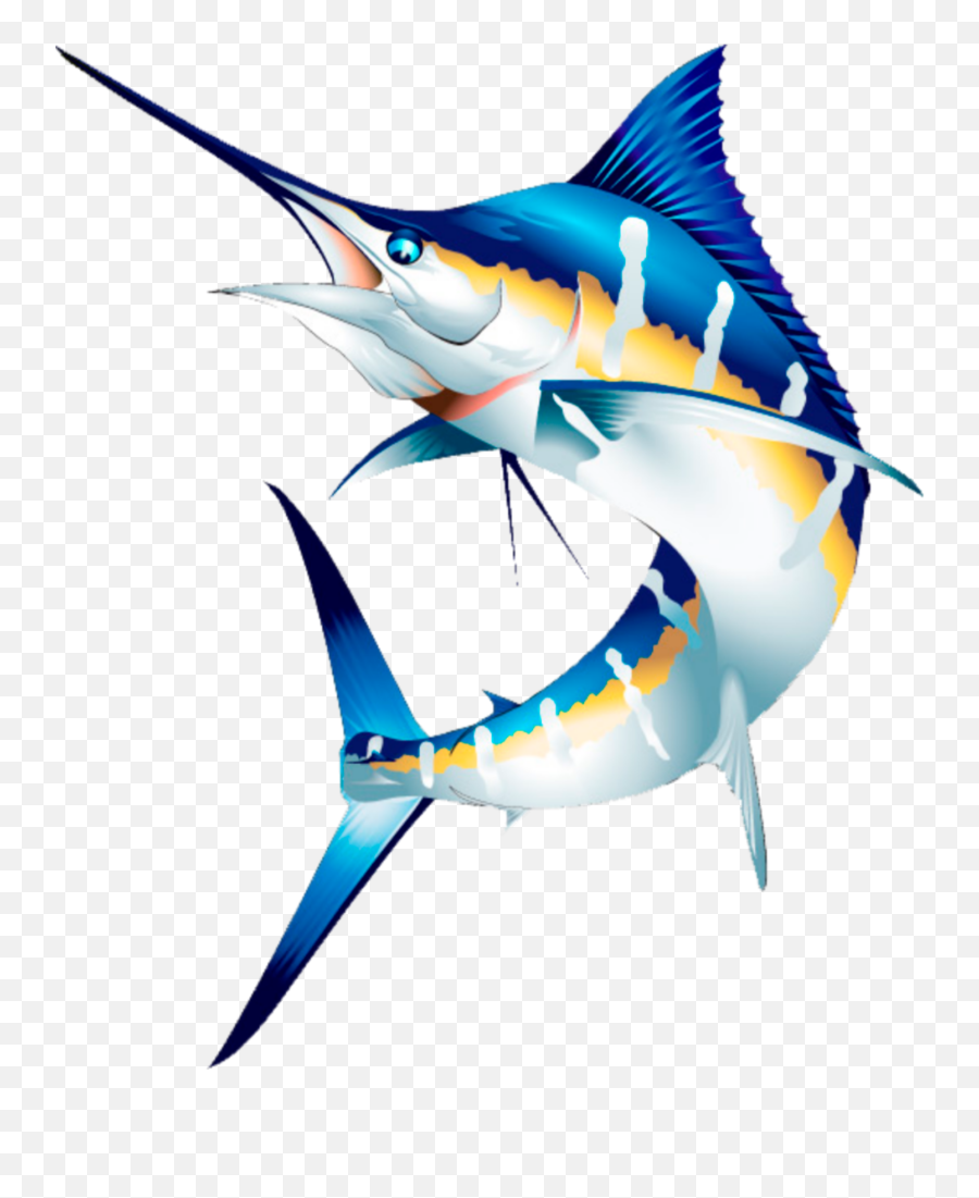 Mq Blue Fish Swordfish Water - Sticker By Marras Swordfish Png,Swordfish Png