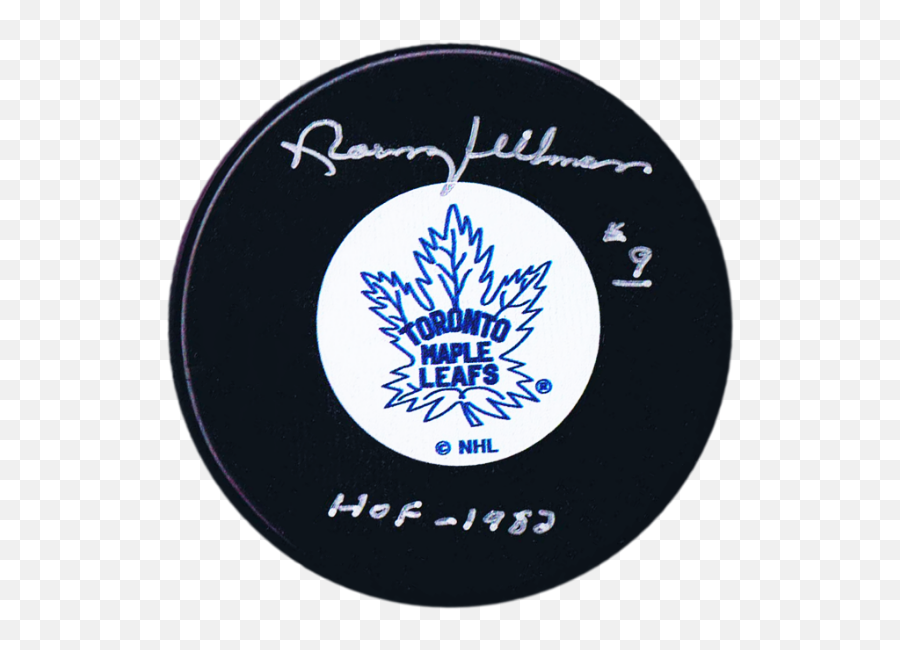 Norm Ullman Autographed Toronto Maple Leafs Hof Puck Coa - Emblem Png,Toronto Maple Leafs Logo Png