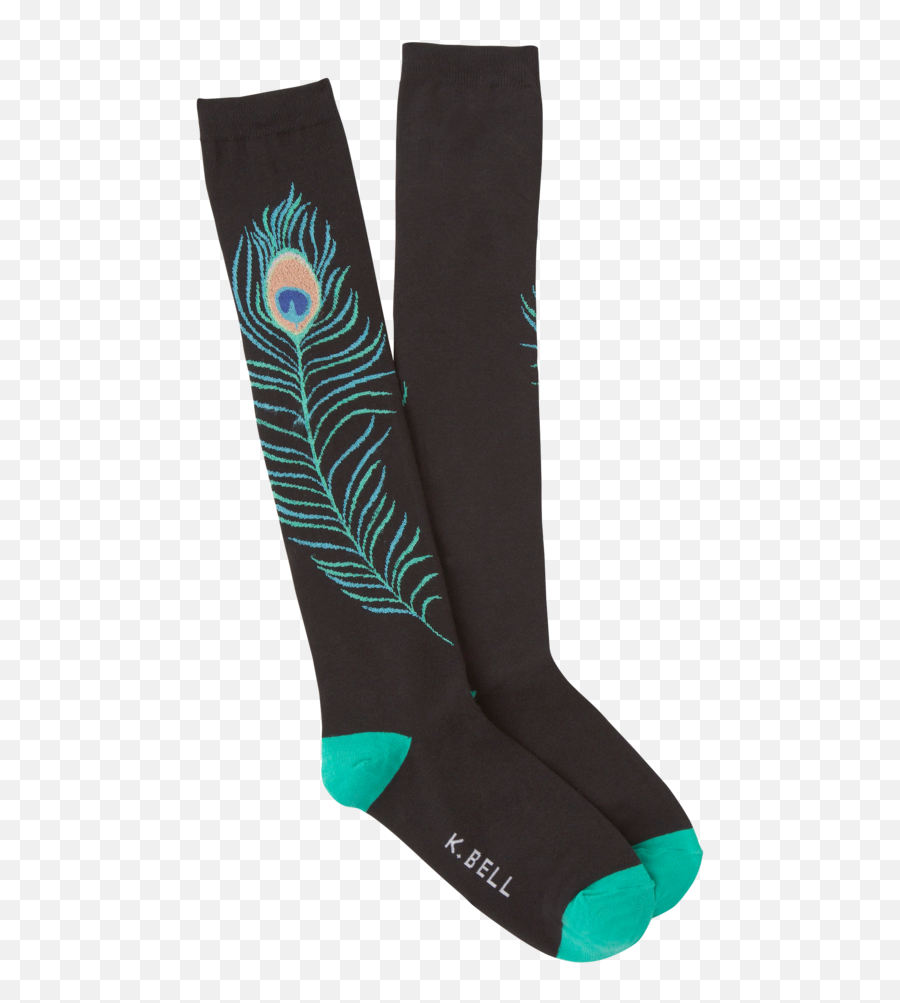 Womenu0027s Peacock Feather Knee High Socks - Hockey Sock Png,Peacock Feather Png