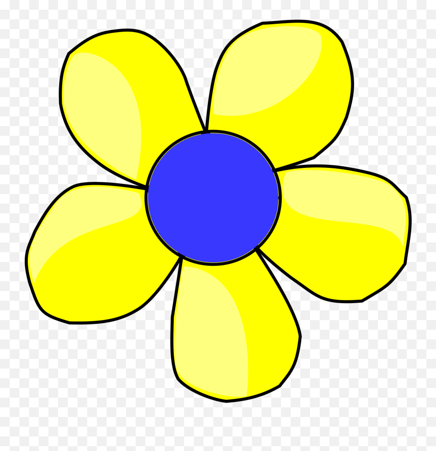Blue And Yellow Flower Shaded Svg Vector - Yellow Daisy Flowers Clipart Png,Yellow Flower Transparent