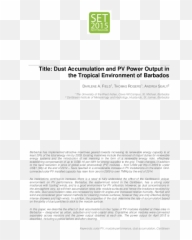 Pdf Dust Accumulation And Pv Power Output In The Tropical - Document png