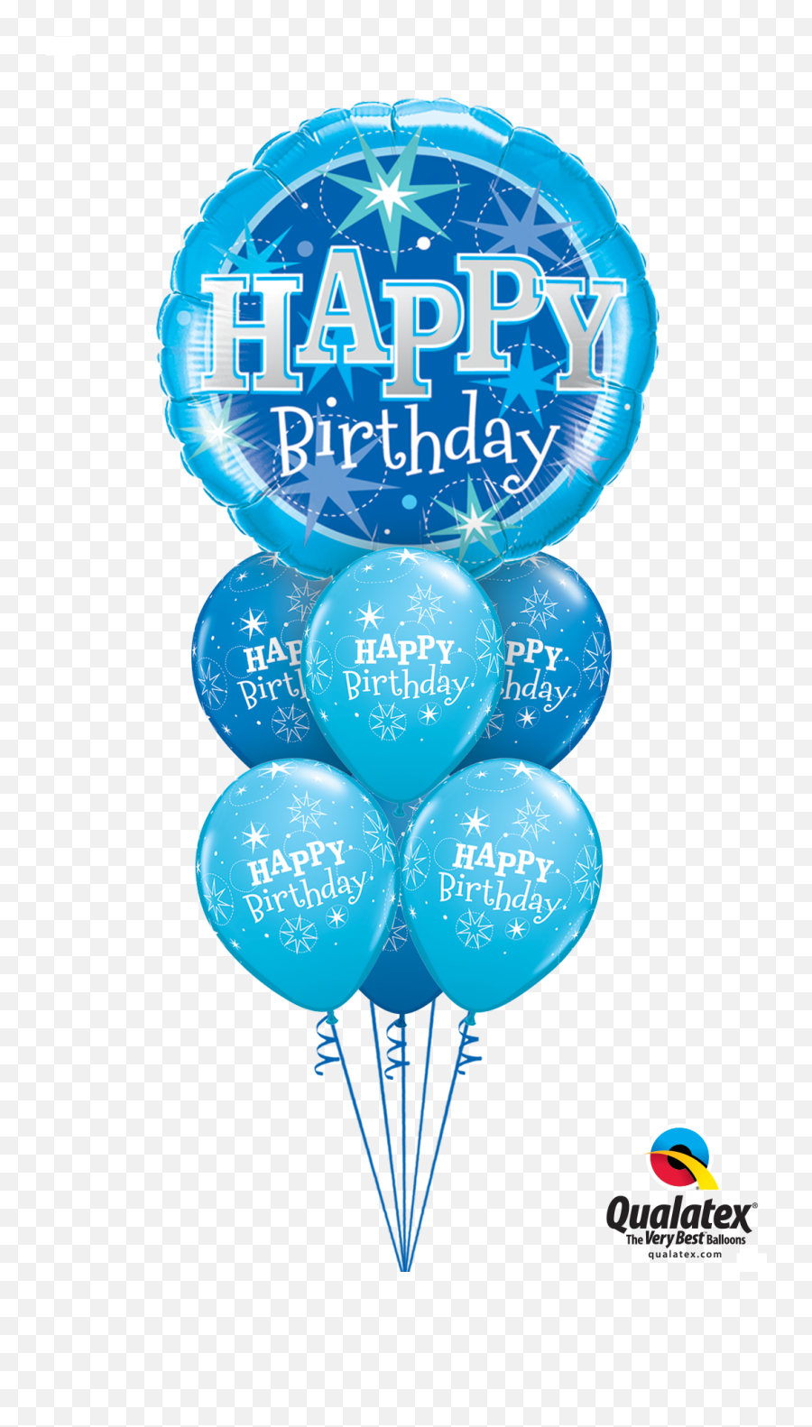 Happy Birthday Blue Bouquet - Happy Birthday Blue Balloons Png,Silver Balloons Png