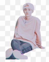 Retro Yoongi Sticker Png Suga Bts Kpop E - Sitting,Yoongi Png