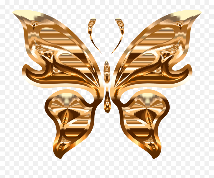Butterfly Gold Jewellery Png Clipart - Transparent Bronze Glitter Butterfly,Gold Butterfly Png