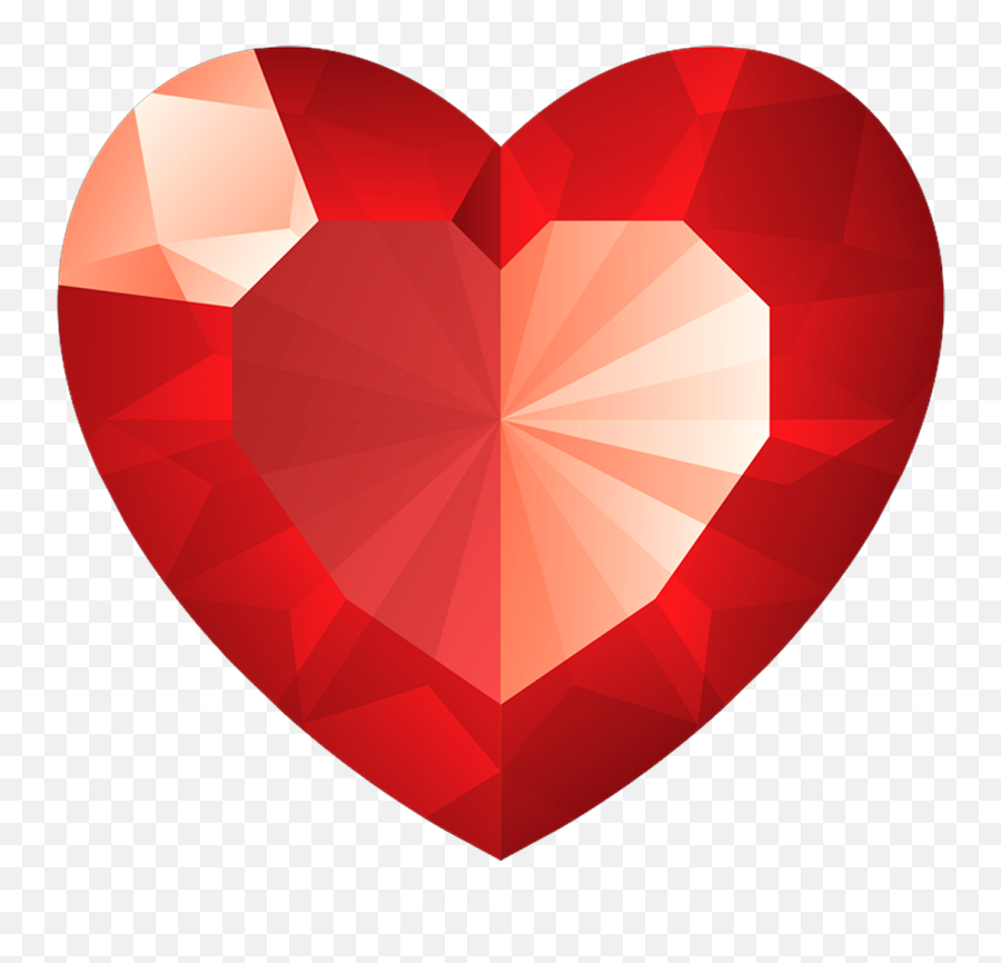 Diamond Heart Red Png Image Twenty - Red Heart Gem Full Heart Gem,Diamond Heart Png