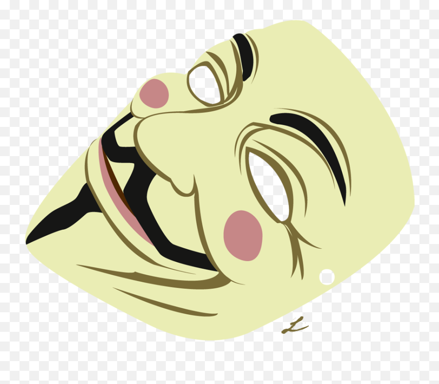 Download V For Vendetta Mask By Lauramss - Guy Fawkes Mask Anonymous Mask Cartoon Png,V For Vendetta Png