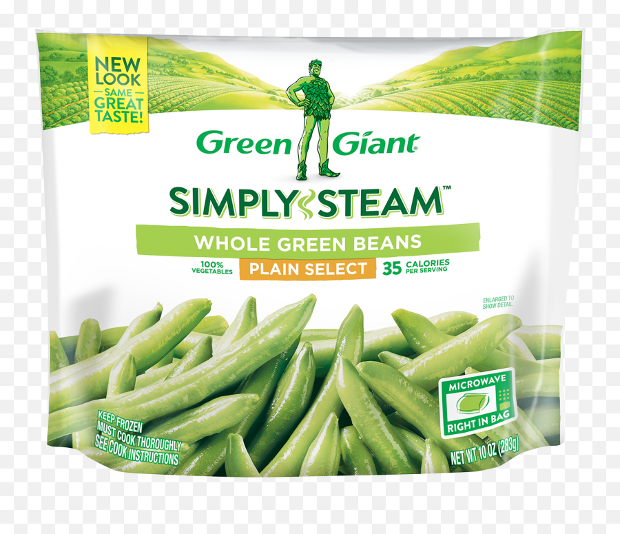 Green Giant Simply Steam Selects Whole Beans - Green Giant Broccoli Png,Bean Transparent