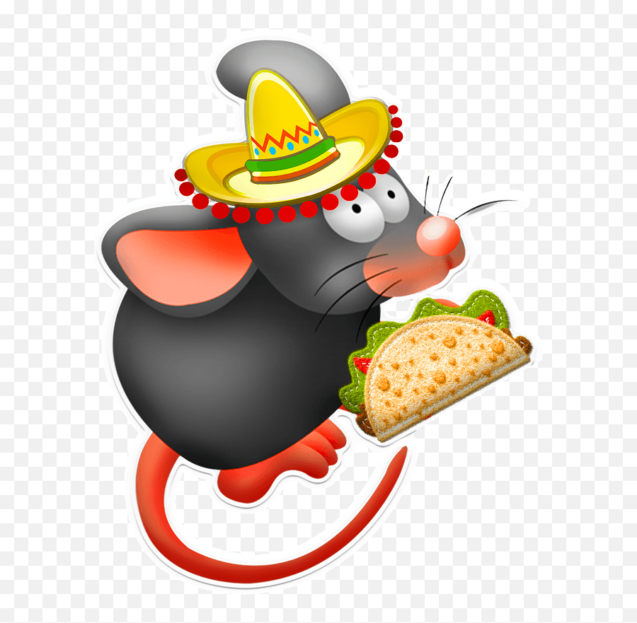 Mexican Mouse With Taco Clipart Free Download Transparent - Mexican Mice Png,Taco Emoji Png