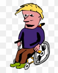 Clipart Man In Wheelchair - Guy Png Cartoon