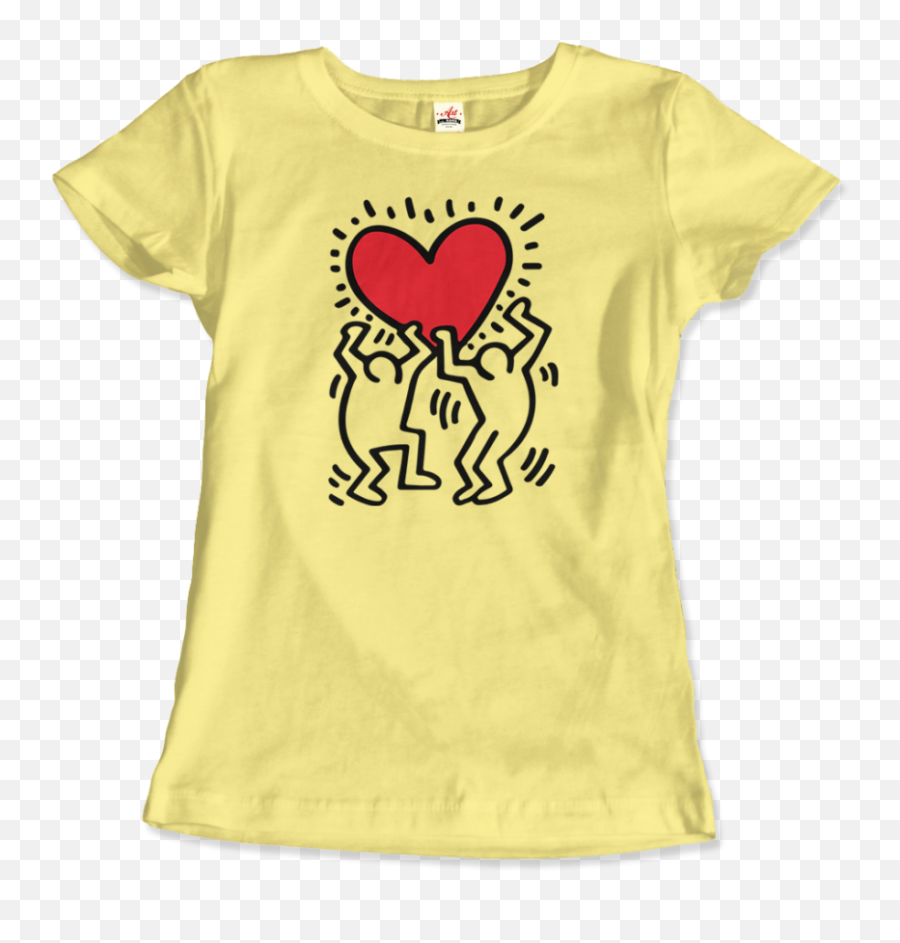 Art - Orama Keith Haring Men Holding Heart Icon Street Art T Short Sleeve Png,Heart Icon\