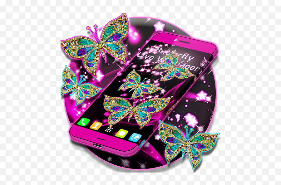 Live Wallpaper With Butterflies - Apps On Google Play Girly Png,Butterfly Icon Image Girly
