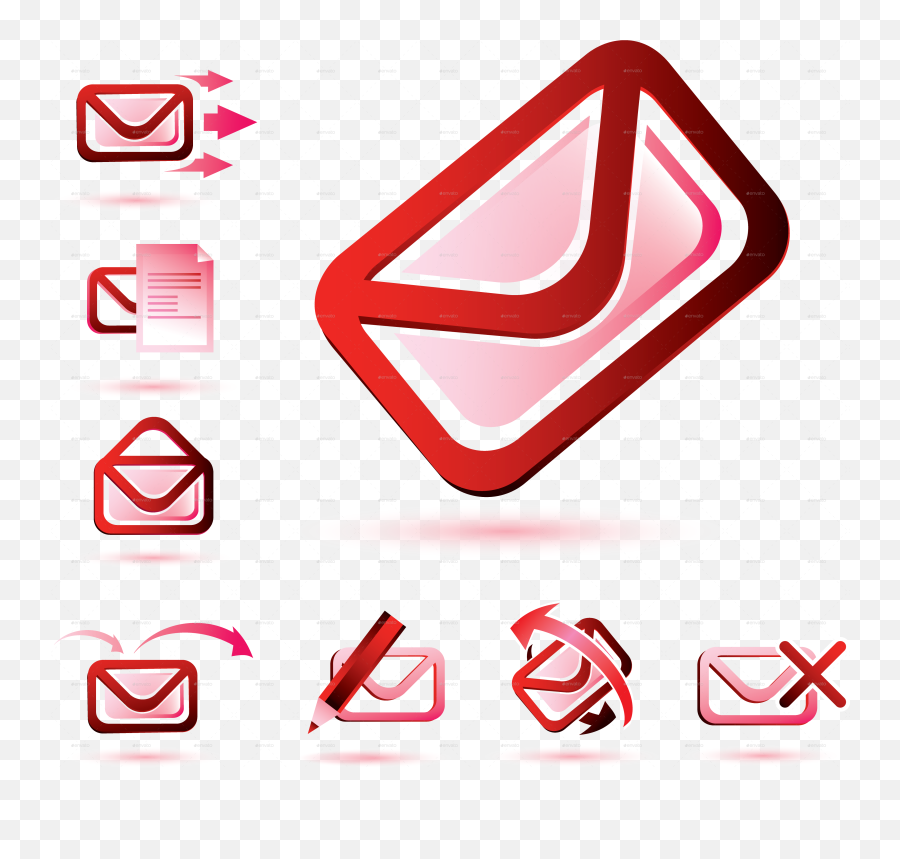Email Icons Collection In Two Versions - Red And Blue Ad Language Png,Skillet Icon