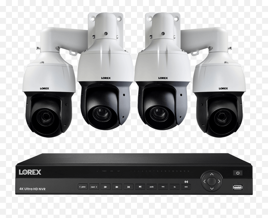 Lorex 16 - Channel Nvr System With Four 2k Ptz Cameras Featuring 12 Optical Zooms Decoy Surveillance Camera Png,Ptz Icon