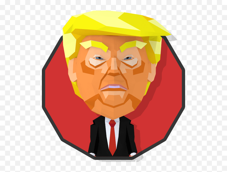Donald Trump Portriat Icon Sticker Lowpoly Style U2013 Dedipic - Suit Separate Png,Icon Decal