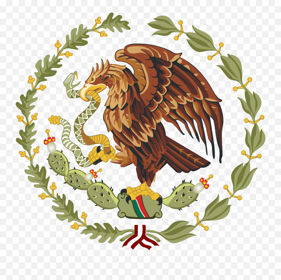 How The Mexican National Flag And Crest - Mexican Eagle Png,Mexican Flag Transparent