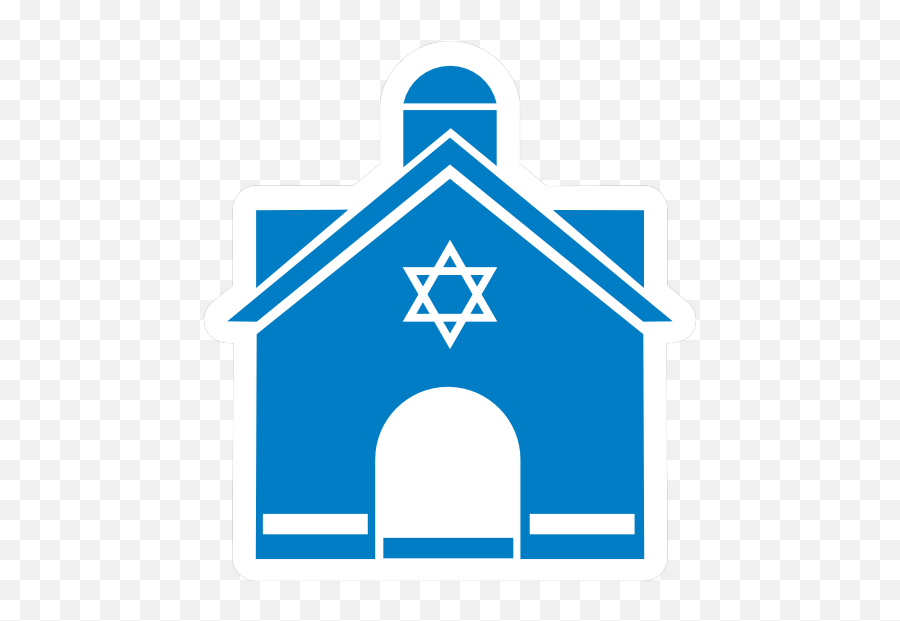 Jewish Temple With Star Of David Sticker - Vector Graphics Png,Star Of David Png