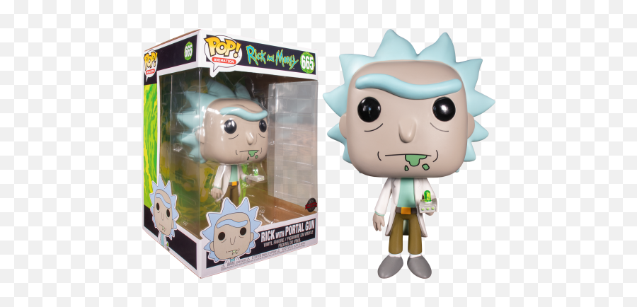 Rick And Morty - Rick With Portal Gun 10 Inch Pop Vinyl Figure Portal Gun Rick And Morty Pop Png,Rick And Morty Portal Png